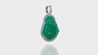 14K White Gold Green Jade Diamond Pendant