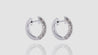 14K White Gold Huggie Diamond Earrings