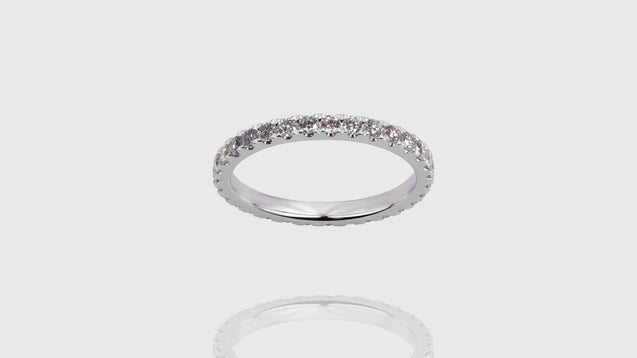 18K White Gold Open Wall Band Ring (0.60CT)