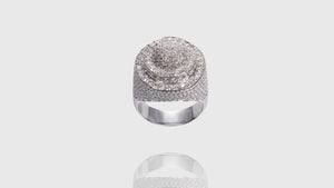 10K White Gold Layered Dome Diamond Ring