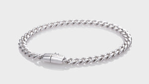 10K White Gold Leo Link Bracelet