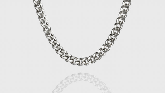 10K White Gold Leo Link Chain