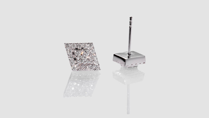 14K White Gold Kilani Signature Parallelogram Diamond Earrings