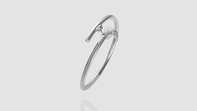 [Pre-Order] 18K White Gold Plain Chakoch Bangle Bracelet*