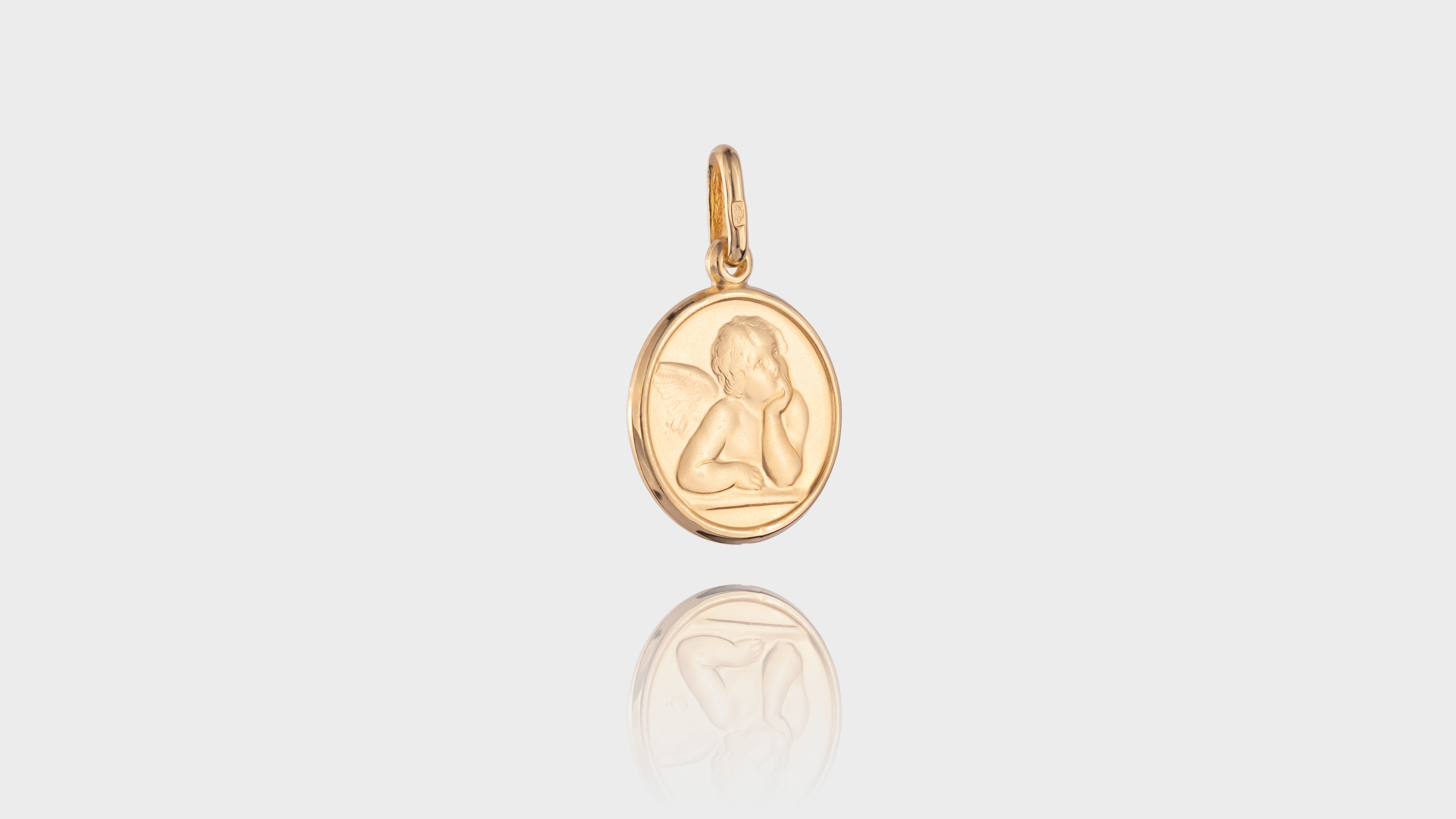 10K White Gold Angel Pendant