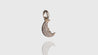 14K Yellow Gold Crescent Moon Charm Diamond Pendant