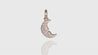 14K Yellow Gold Crescent Moon Charm Diamond Pendant