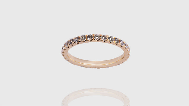 18K Yellow Gold Open Wall Band Ring (0.43CT)