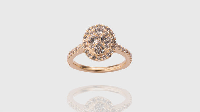 18K Yellow Gold Kilani Signature Oval Engagement Ring