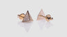 14K Yellow Gold Pyramidal Shape Diamond Earrings