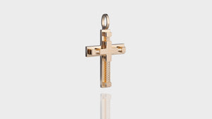 10K Yellow Gold Rope Cross Pendant