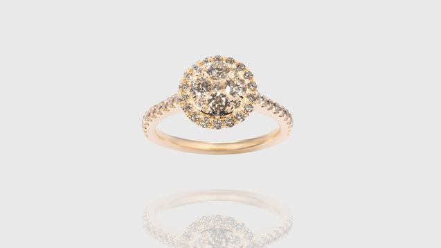 18K Yellow Gold Kilani Signature Round Engagement Ring