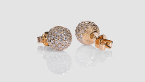 18K Yellow Gold Sphere Diamond Earrings